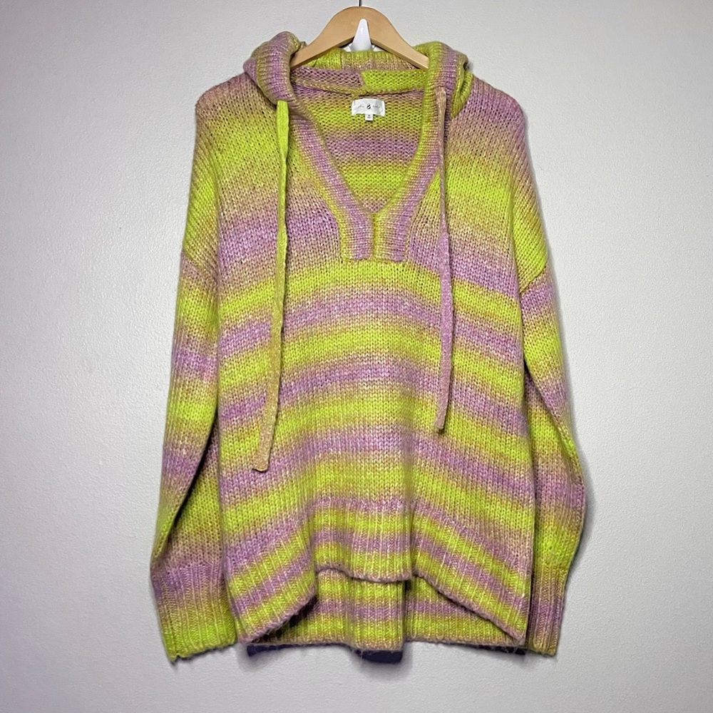 Lou & Grey Ombre Stripe Hoodie Tunic Sweater - Picture 5 of 13